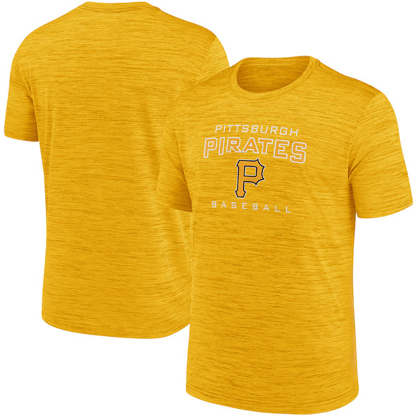 Men's Pittsburgh Pirates Yellow Velocity Practice Performance T-Shirt
